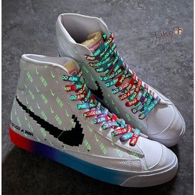 【正品】Nike 耐吉 Blazer Mid 77 電玩像素 開拓者 夜光鞋 高筒