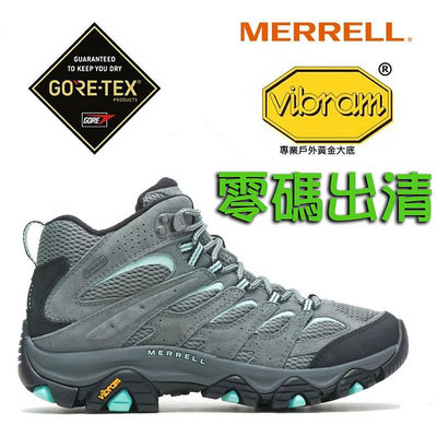 Merrell 登山鞋 Moab 3 Mid GTX 女鞋 防水 灰 藍 中筒 越野 郊山 戶外 ML036306