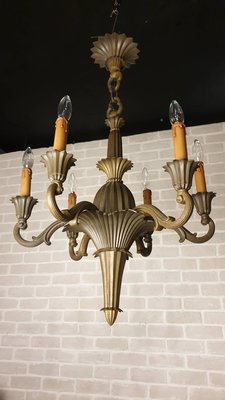 【卡卡頌  歐洲古董】特殊! 1900 法國老件 純厚銅  超質感  吊燈  古董燈  l0308✬