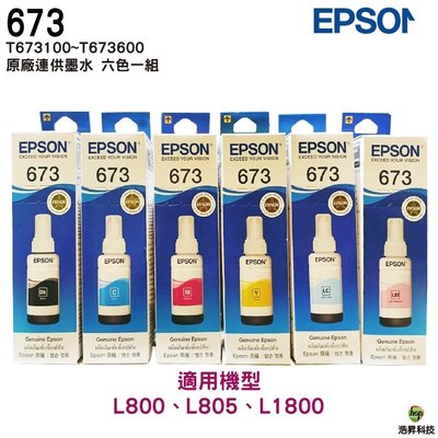 EPSON T673 六色一組 原廠填充墨水 適用L800 L805 L1800