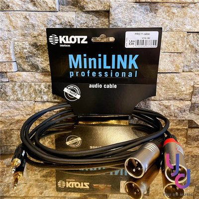 分期免運 德國製 Klotz 3.5-雙XLR Y Cable 1.8公尺 喇叭 音響 線材 公司貨 Genelec