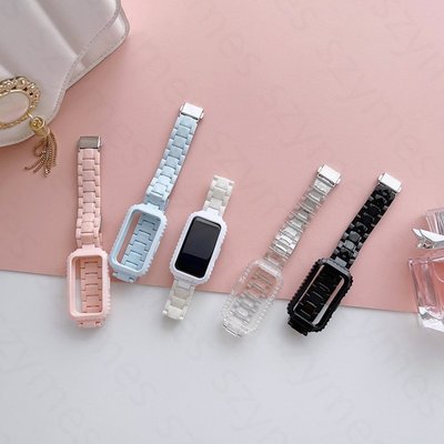 [聚優良品]華為手環Huawei Band 7/6 樹脂彩色錶帶 手鍊智能手錶 PC錶帶+TPU外殼 替換腕帶