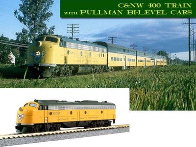 佳鈺精品-kato-106-104-C&NW EMD E8A and Pullman Bi-Level "400" Tr