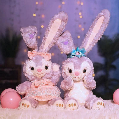 【胖大】可愛的史黛拉兔子填充毛絨 紫色柔軟可愛的兔子 星黛露毛絨娃娃 卡哇伊禮物兔娃娃