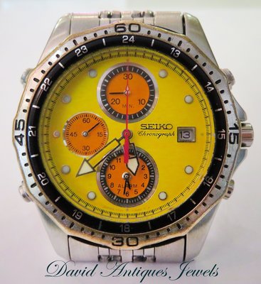 ((天堂鳥)) SEIKO 日本精工1998年日本長野冬季奧運7T32計時水晶震動紀念男錶