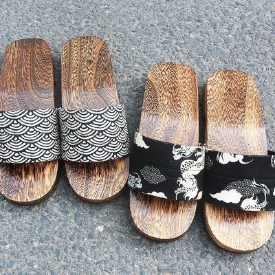 一字包頭男日式日本中國風男士男式木屐拖鞋平底高跟夏季木頭拖鞋開心購 促銷 新品