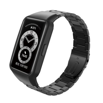 適用於華為band 6錶帶智能手錶帶金屬不銹鋼替換帶 鋼帶適用HUAWEI 原廠 Band 6 手環-現貨上新912