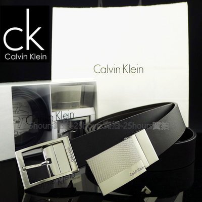 【CK專櫃正品】◎Calvin Klein專櫃購入雙扣頭真皮男用百搭皮帶腰帶禮盒組◎翻轉式皮帶頭x2+雙面用帶身x1