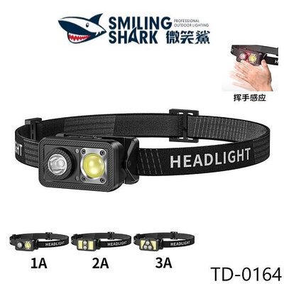 微笑鯊 TD0164 頭燈 18650COB工作燈 IP65防水釣魚燈 迷你頭戴式前照燈 戶外遠足工作照明