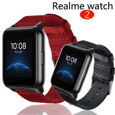Realme Watch 2 Pro錶帶帆布尼龍真我手錶錶帶Realme Watch 2智慧手錶錶帶