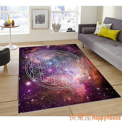【現貨】3D列印生命之花地毯、現代紫色/藍色流行地毯、訂製區域地毯、沙龍地毯
