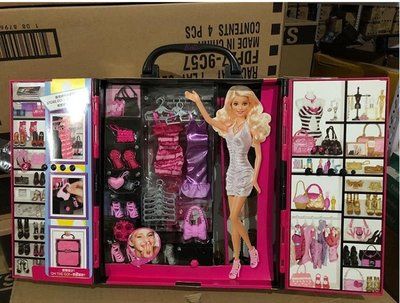 下殺-芭比芭比娃娃夢幻衣櫥套裝芭比X4833/DTC36禮盒女孩換裝娃娃搭配套裝