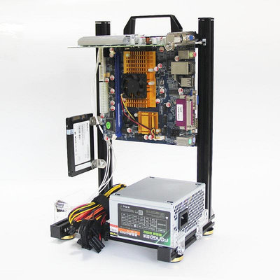 DIY開放式機箱ATX ITX手提機箱散熱水冷機架創意機箱立式機箱matx~小滿良造館