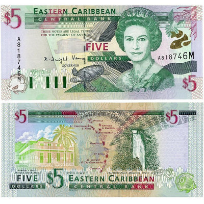 全新UNC 東加勒比紙幣 蒙特塞拉特 ND(2000)年 P-37m 金標 紙幣 紙鈔 紀念鈔【悠然居】84