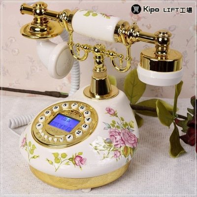 KIPO-陶瓷田園仿古電話家用歐式復古電話客廳熱銷陶瓷復古電話-CCJ006104A