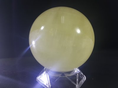 [銀九藝] 直徑~9.1公分 1037g 水晶冰洲石球 吉祥擺件 (3)