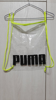 正版潮版puma透明瑩光黃背帶背包