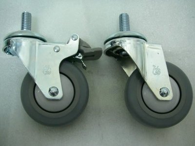YT（宇泰五金）正台灣製3"專利雙培林儀器輪/醫療輪/靜音TPR材質製造/4分外牙活動輪規格