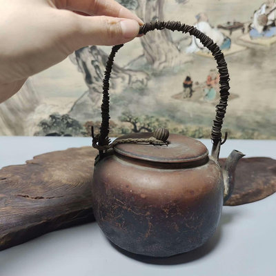 年代物 日本老銅壺一把