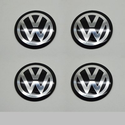 4片輪轂蓋貼 適用於VW輪胎中心標 方向盤標誌 適用於福斯車貼改裝45mm 65mm 70mm 75mm 90mm