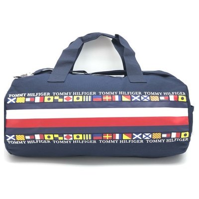 【美麗小舖】Tommy Hilfiger 深藍色 大款 旅行袋 運動包 手提包 側背包 波士頓包 帆布包~T86611