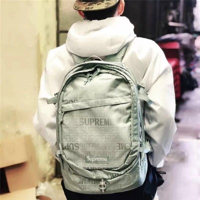 潮牌現貨 Supreme 19SS 46th Backpack 反光條3m運動男女雙肩書包背包-雙喜生活館