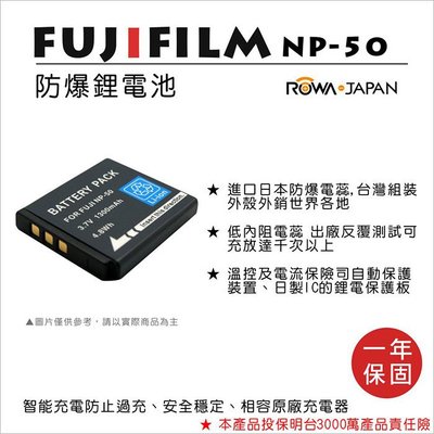 全新現貨@樂華 FOR Fuji NP-50 相機電池 鋰電池 防爆 原廠充電器可充 保固一年