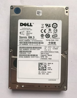 Dell戴爾 R710 R610 300G 2.5寸 10K SAS ST9300603SS 0T871K硬碟