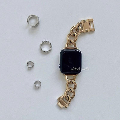 不鏽鋼鎖鏈環錶帶｜Apple watch金屬不鏽鋼錶帶 精美包裝 ｜o’clock studio