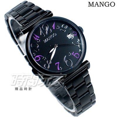 (活動價) MANGO 心動時刻 數字錶 不鏽鋼腕錶 女錶 IP黑電鍍 日期顯示窗 MA6739L-88【時間玩家】