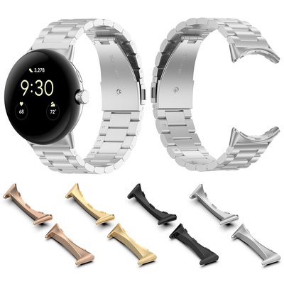2pcs/lot 金屬連接器適用於 Google Pixel Watch 智能不銹鋼矽膠錶帶適配器,適用於 Google