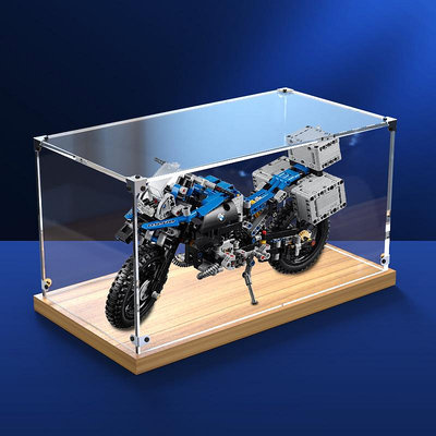 亞克力展示盒42063 適用樂高寶馬摩托車積木模型透明木制防塵盒罩