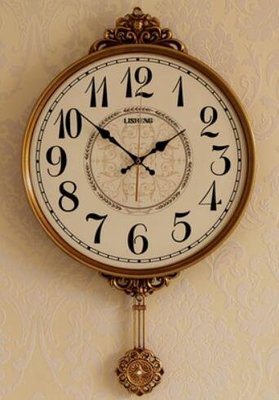 18696c 歐式 好品質 房間民宿客廳牆壁上牆面上掛鐘壁飾時鐘室內裝潢鐘錶送禮禮品