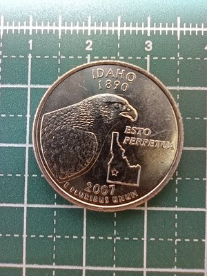 美洲 美國錢幣 2007年 50州紀念幣系列 愛達荷州 25美分硬幣-D記、UNC 品相如圖 (6)