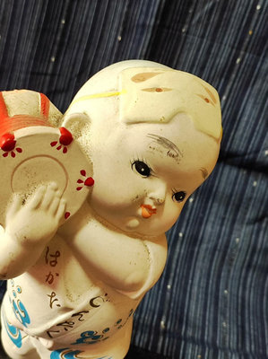 （二手）-日本回流 陶瓷人形置物面具娃娃擺件 年代老物 尺寸品相如圖 古玩 擺件 老物件【靜心隨緣】4687