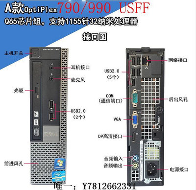 電腦零件Dell戴爾9010 9020SFF USFF辦公多屏迷你臺式游戲電腦i3i5小主機筆電配件