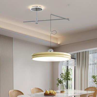 吊燈餐廳燈現代簡約飯廳吧台創意極簡設計可移位折疊伸縮臂桿餐吊