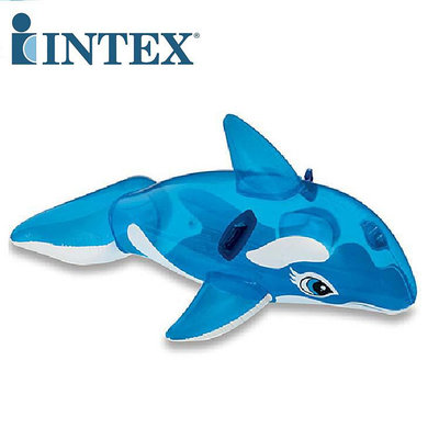 水上設備 游泳 美國INTEX 58523 透明藍鯨坐騎 水上充氣玩具浮排水上漂流