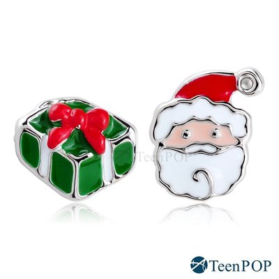 不對稱耳環 ATeenPOP 正白K 聖誕狂歡 聖誕老人 耳針式 聖誕禮物 AG5139