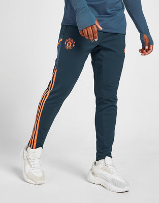 【BOUTIQUE】adidas Manchester 曼聯 聯名 經典藍 螢光橘 機能束口褲 AEROREADY 歐洲限定 一元起標