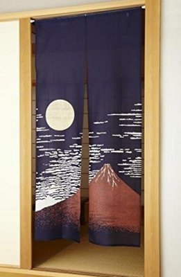 10582c 日本進口 好品質 加長款 日本神山富士山山景門簾布簾遮擋簾子掛布牆壁上裝飾簾禮品