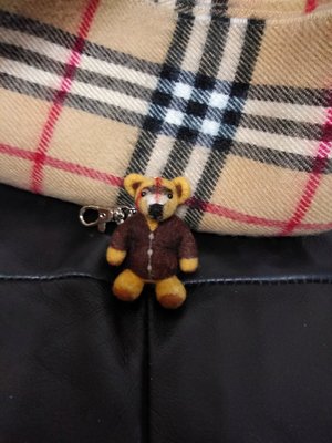 Burberry風格羊毛氈小熊吊飾鑰匙圈