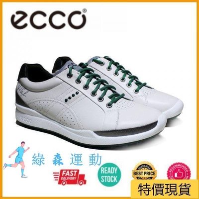 ECCO 高爾夫球鞋 男士2021新款 真皮GOLF球鞋 耐磨透氣 休閒運動鞋 系鞋帶 677K