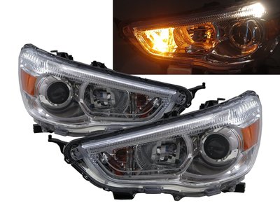 卡嗶車燈 Mitsubishi 三菱 Outlander Sport 10-ON 鹵素魚眼 V2 大燈 電鍍