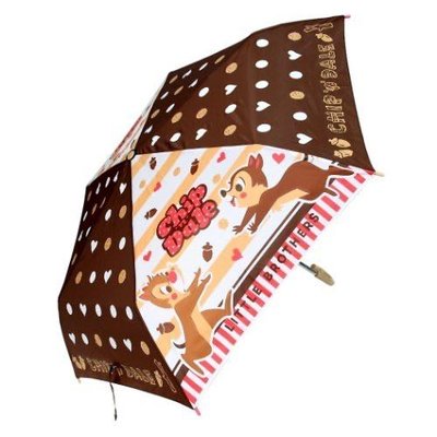 正版授權 日本帶回 迪士尼 CHIP DALE 奇奇蒂蒂 彎把折疊傘 彎把傘 折疊傘 摺疊傘 晴雨傘 卡通傘 折傘 摺傘 傘具 雨具 雨傘 傘