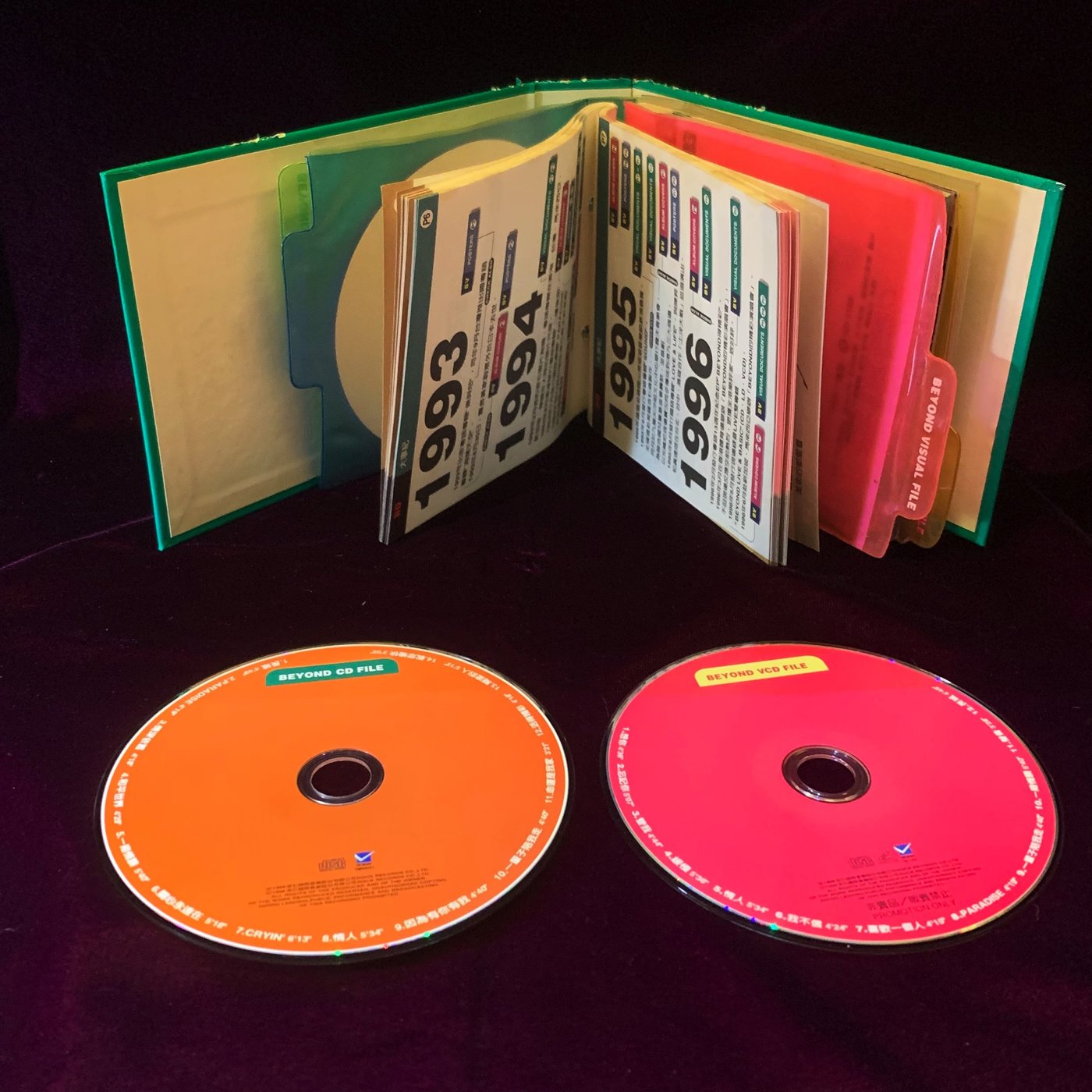 【一手收藏】BEYOND FILES，CD+VCD媒體宣傳首版，特殊包裝，滾石唱片1998發行，保存良好。收錄想你，情人