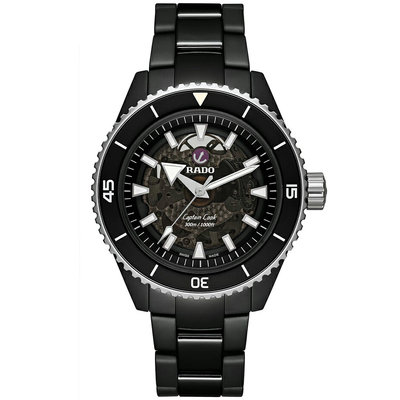 RADO R32127152 雷達錶 43mm 庫克船長 高科技陶瓷錶 機械錶 鈦金屬 鏤空 藍寶石 男錶女錶