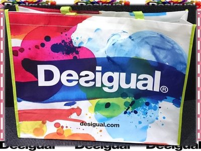 西班牙正品-Desigual-春夏炫彩塗鴉手提購物袋  /  贈品