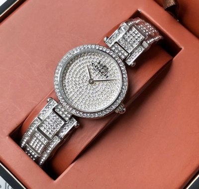 COACH Park 密鑲晶鑽 銀色錶盤 銀色不鏽鋼錶帶 石英 女士手錶 14503430