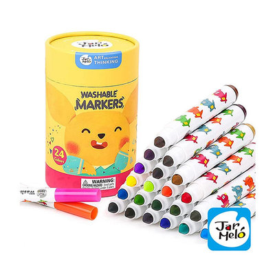 【現貨含運可超取】JarMelo 原創美玩 兒童可水洗彩色筆24色